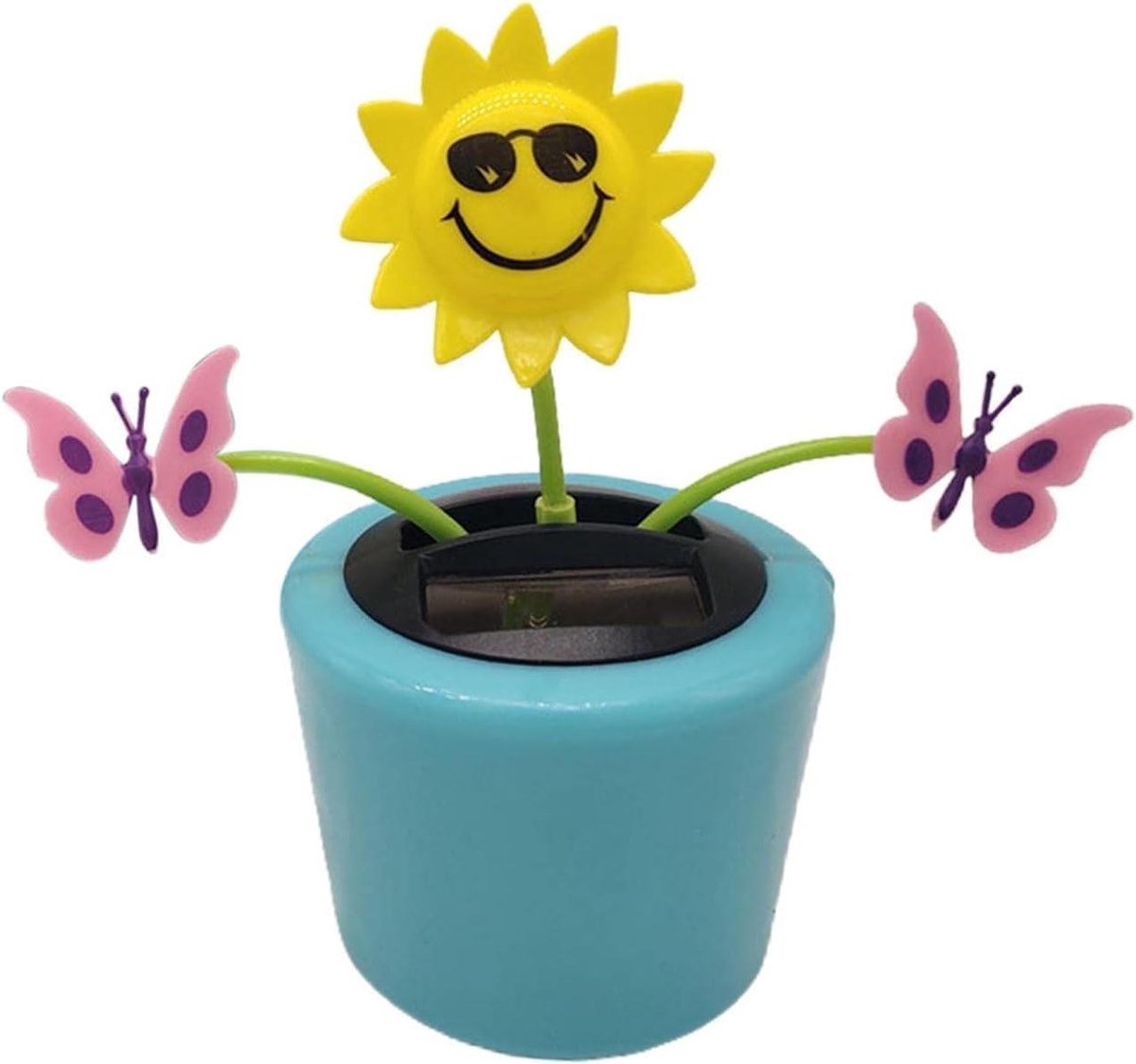 Dansende Bloem - Zonnebloem Bobblehead - Auto Dashboard Decoratie - Zonne-energie Aangedreven - 4 Inch Hoog - Geel