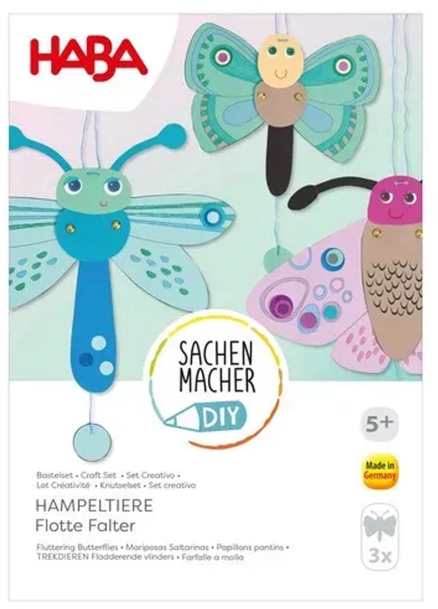 Haba knutselset 3 beweegbare vlinders - 5 jaar+