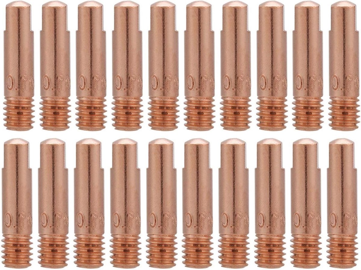 20 Stuks Mig Las Contactpunten, 0.8mm en 1mm Koper Tips voor 15AK Lasapparaat, Lasaccessoires en Vervangingen