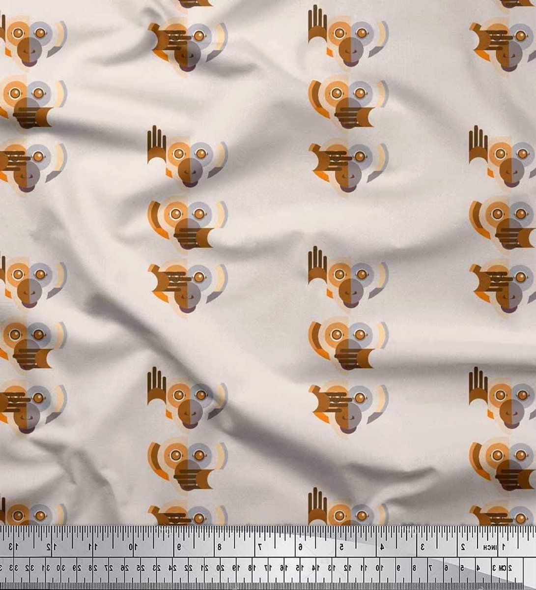 Katoenen Popeline Stof - Print Stof - Kleding Maken - Karikatuur Print - Per Meter - Lichtroze