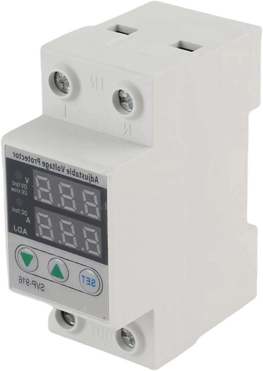 Spanningsbeveiliging - Stroomonderbreker Relais - Apparaten Beschermen - Automatisch Herstel - 40A - Wit