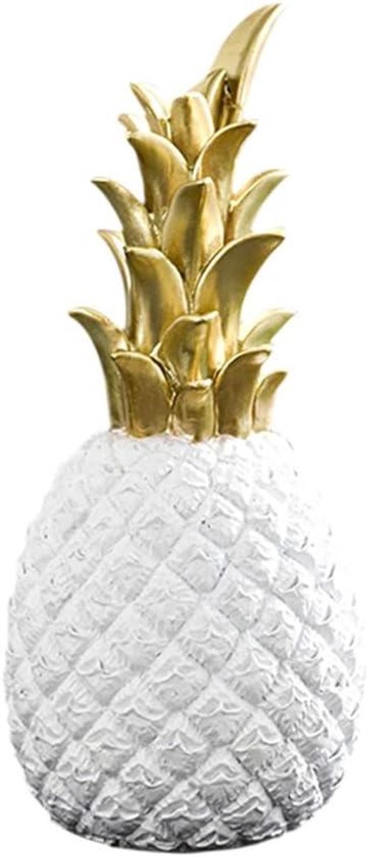 Ananas Decoratie - Nordic Ornament - Woonkamer Decoreren - Creatief Resin Design - 9 x 25CM - Wit Goud