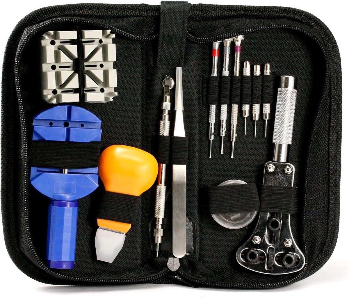 Horlogemaker Gereedschapset - Horloge Reparatie Set - Horloges Repareren - 30-Delige Professionele Set - Nylon Tas - Zwart