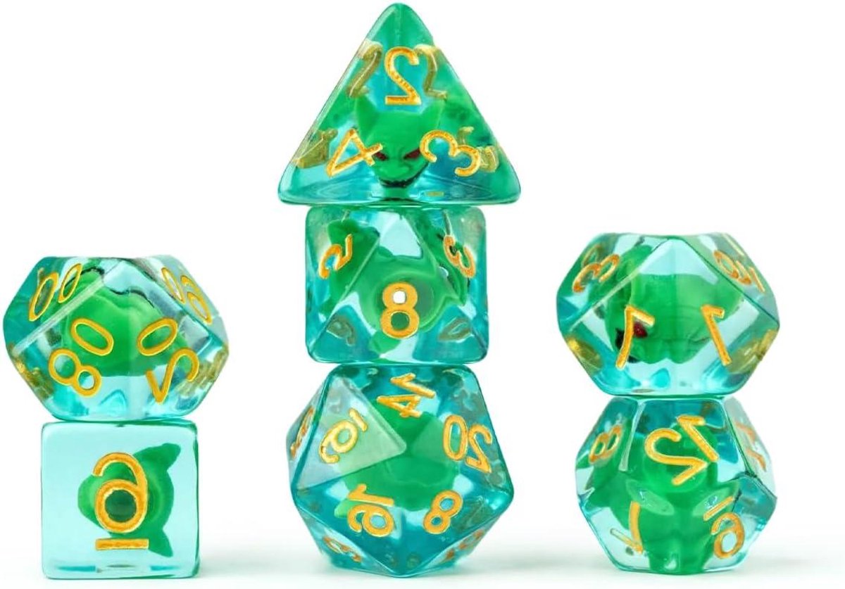 Dobbelstenen Set - Spel Dobbelstenen - Tafelspellen Spelen - Paizo Pathfinder Collectie - Standaard - Groene Goblin