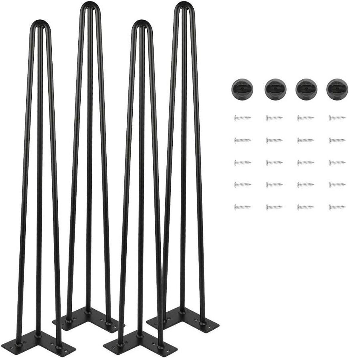 Tafelpoten Set - Haarspeld poten - Meubels Maken - Robuust Staal - 71 cm Hoog - Zwart