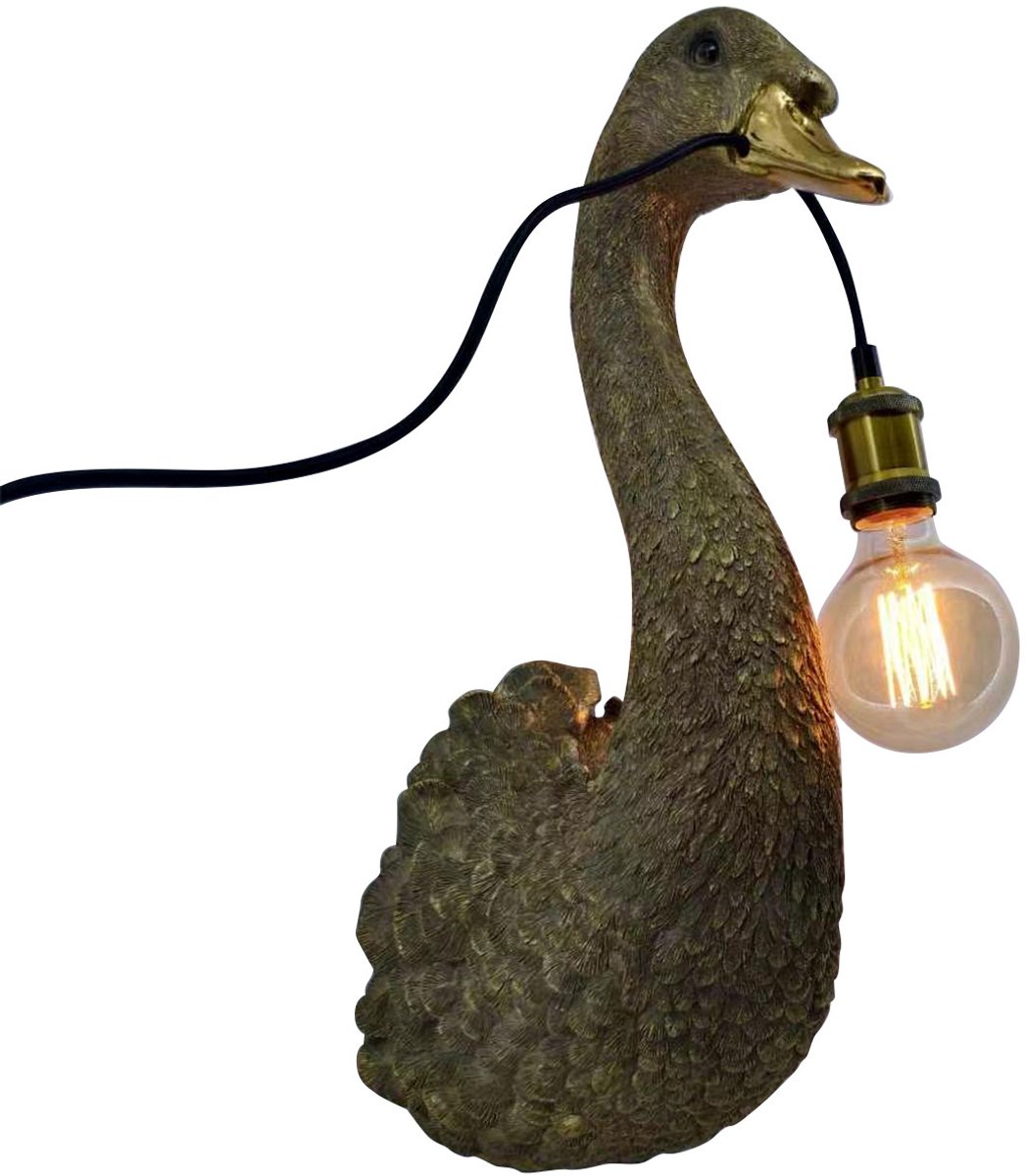 Foryouliving - Wandlamp - Zwaan - Goud - Decoratie - Lamp - Dierenlamp