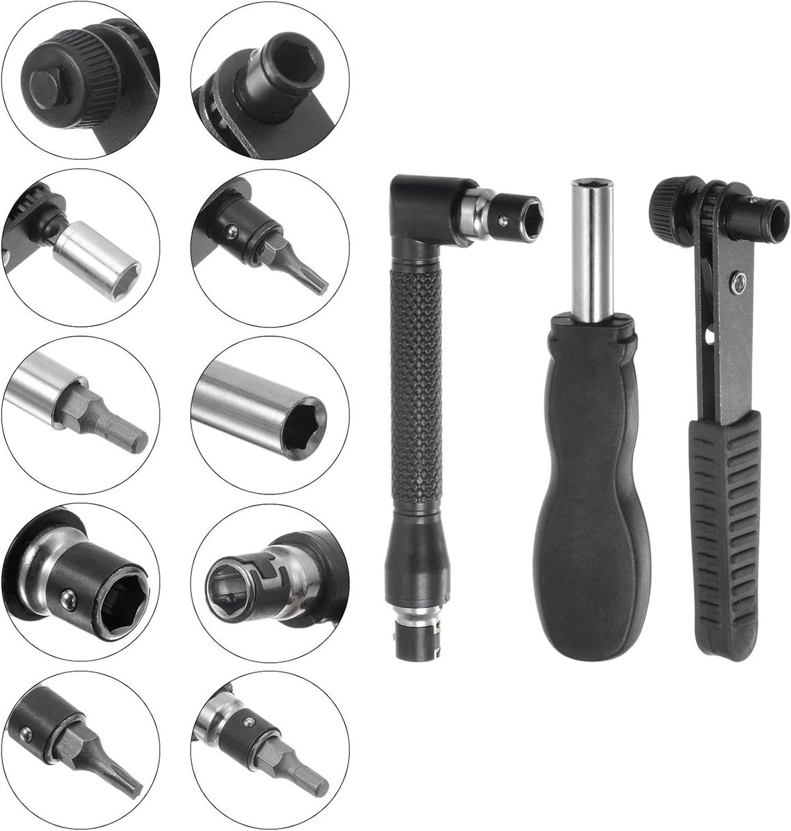 Allecto- Flexibele booruitbreidingssets - Schroevendraaier bit set - 24 stuks - Zeskantschacht - Handvat gereedschap - Flexibele verlengbit - Elektronica - Geschikt voor 1/4 inch - Zwart.