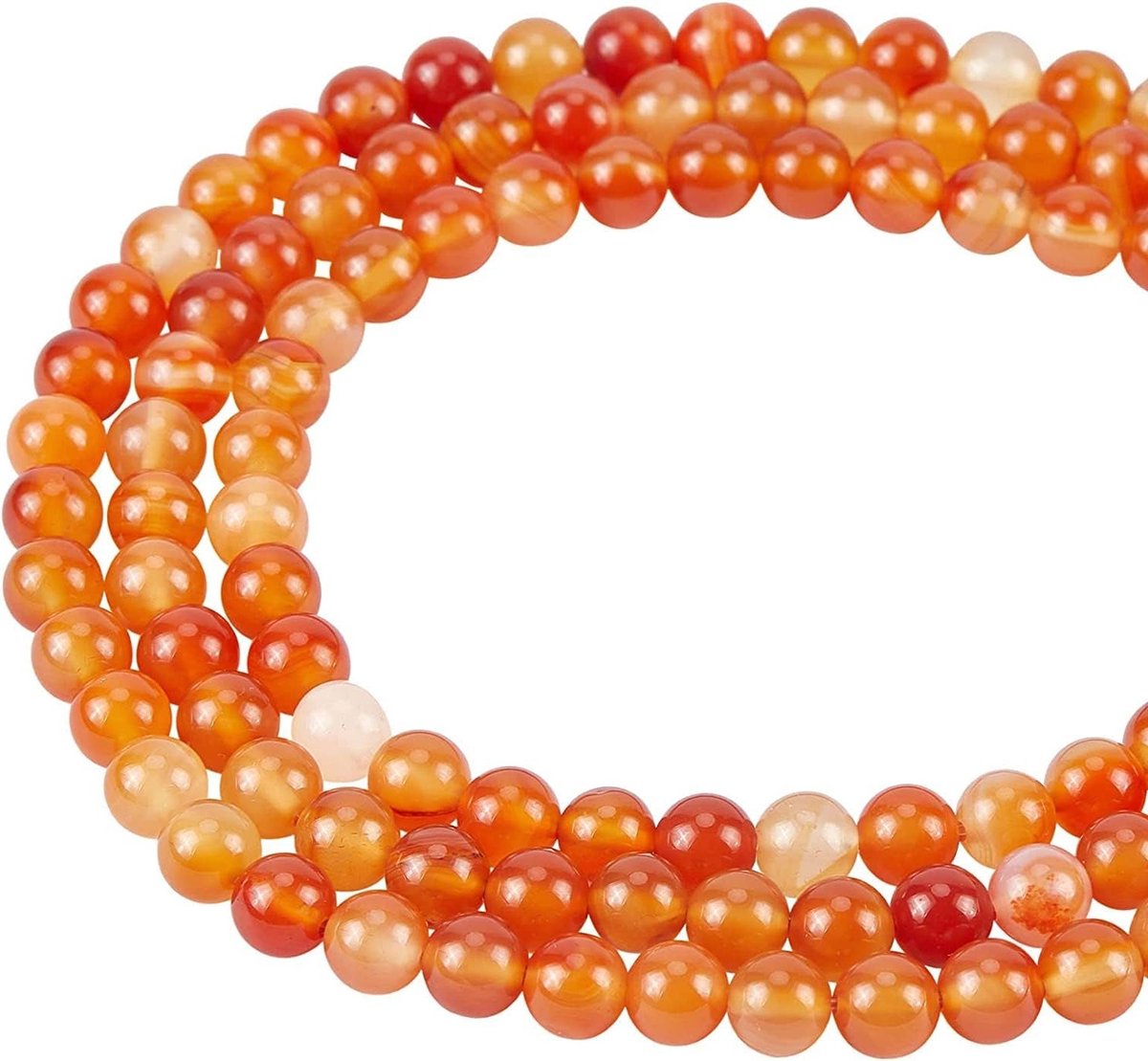 3 Strands Ongeveer 135PCS Grade A Natuurlijke Steen Kralen 8mm Carnelian Ronde Losse Edelsteen Kralen voor Sieraden Maken, Armbanden en Kettingen, Gat: 1mm