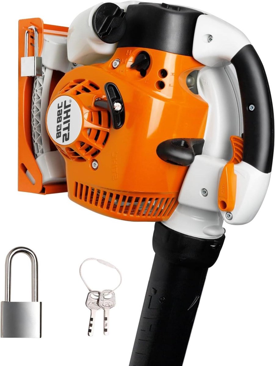 Bladblazer Houder - Bladblazer Muurbeugel - Bladblazer Opbergen - Universele Stihl Pasvorm - 26.39 cm - Oranje