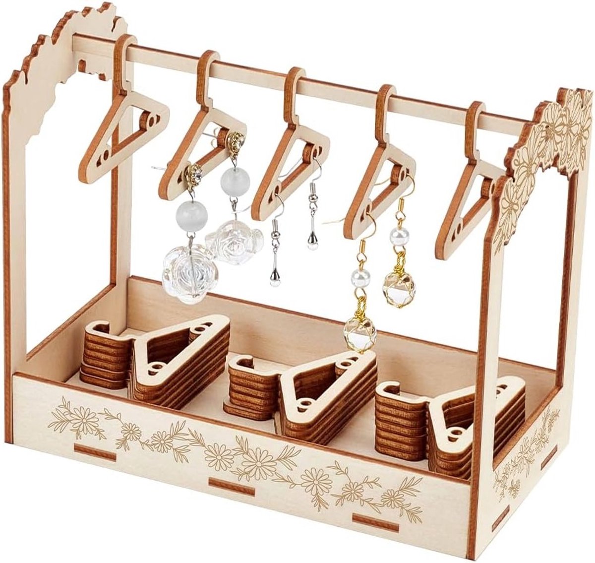 Earring Hanger van Baswood, Hangende Oorbellen Organizer, Sieraden Display voor Retail en Persoonlijke Tentoonstellingen, Perfecte Oplossing voor Oorbellen en Accessoires