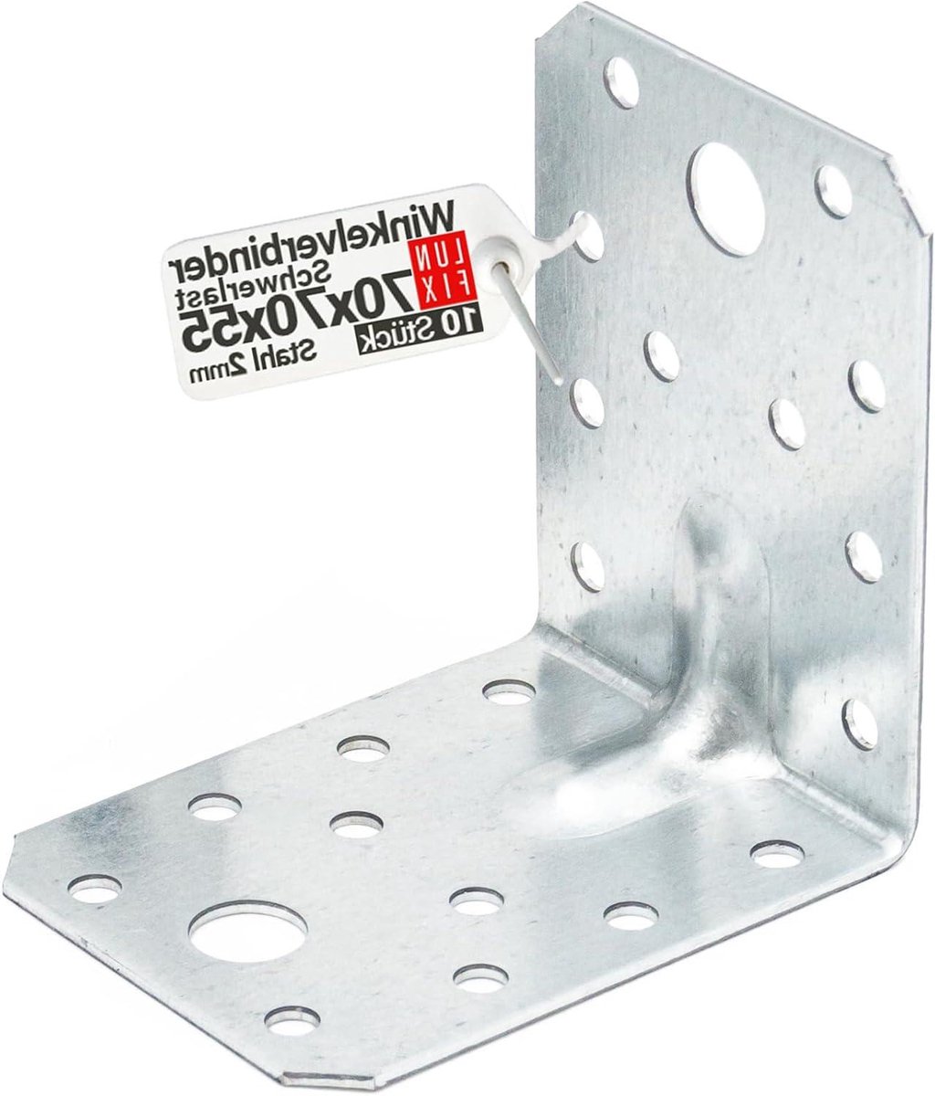 Hoekverbinder 10 stuks - Montagehoek Versterkt - Meubelbouw Houtconstructie - 2mm Materiaaldikte - 70x70x55mm - Zilver