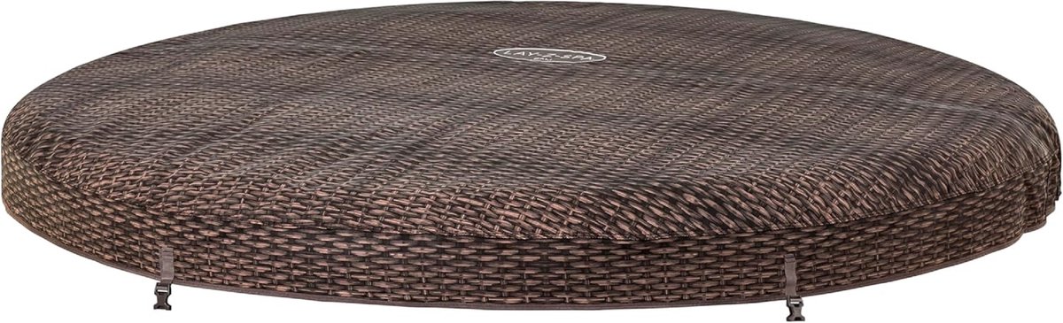 Opblaasbare Whirlpool Spa 7 Personen XXL – Luxe AirJet Bubbelbad Ø216x71 cm – App Bediening – 180 Jets – Verwarmd tot 40°C – Energiezuinig – Indoor & Outdoor Jacuzzi – Rotan Look Bruin – abtkantoor Bali SmartSpa