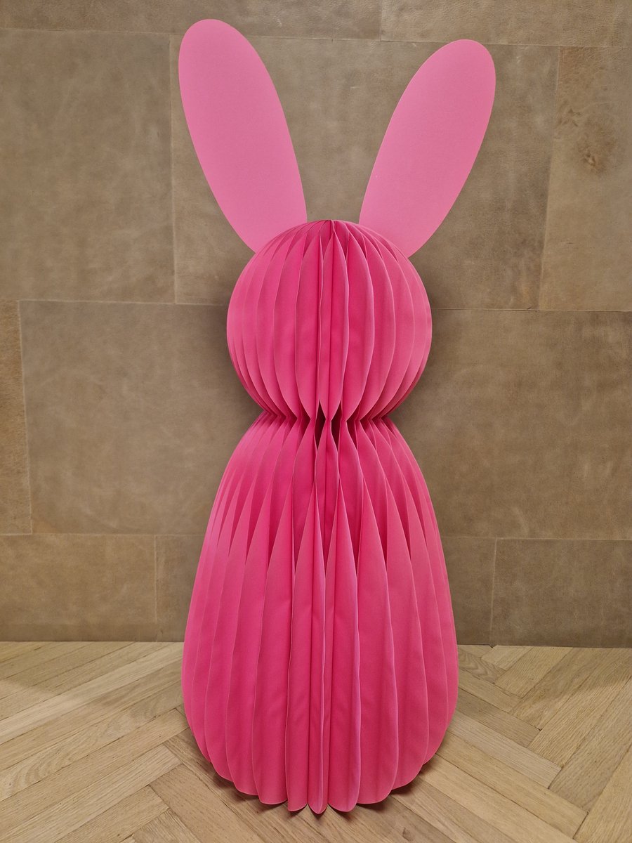 Papieren haas Bruno 90 cm, opvouwbaar met magneet, roze