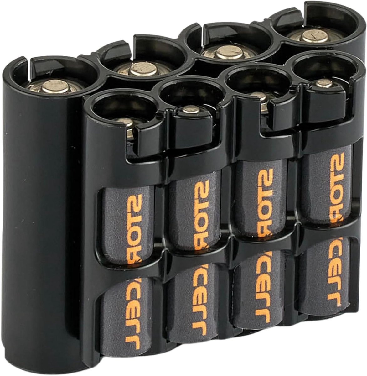 Batterijhouder Combo - Batterij Caddy Dispenser - Batterijen Opslaan - Eenvoudig Vergrendelingsmechanisme - 4 AA + 4 AAA - Zwart