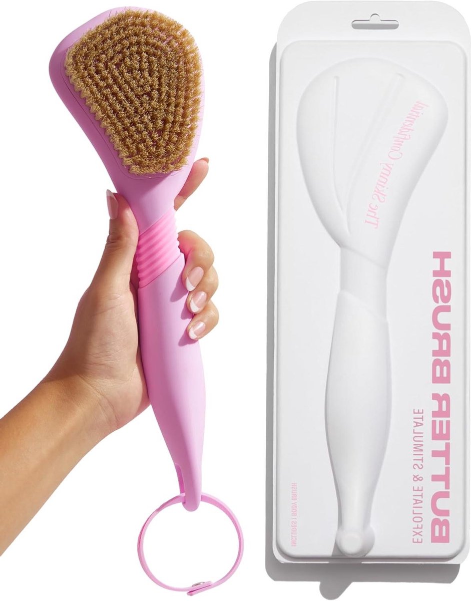 Droge Lichaamsborstel - Huid Exfoliërende Borstel - Lichaamspeeling - Antislip Siliconen Handvat - 35.18 x 12.07 x 6.73 cm - Zwart
