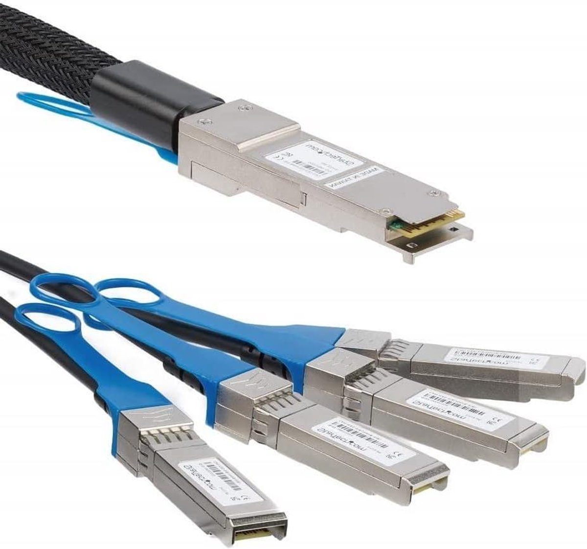 DAC Breakout Kabel - Twinax Kabel - Netwerk Verbindingen - MSA Conform - 1 m - Zwart
