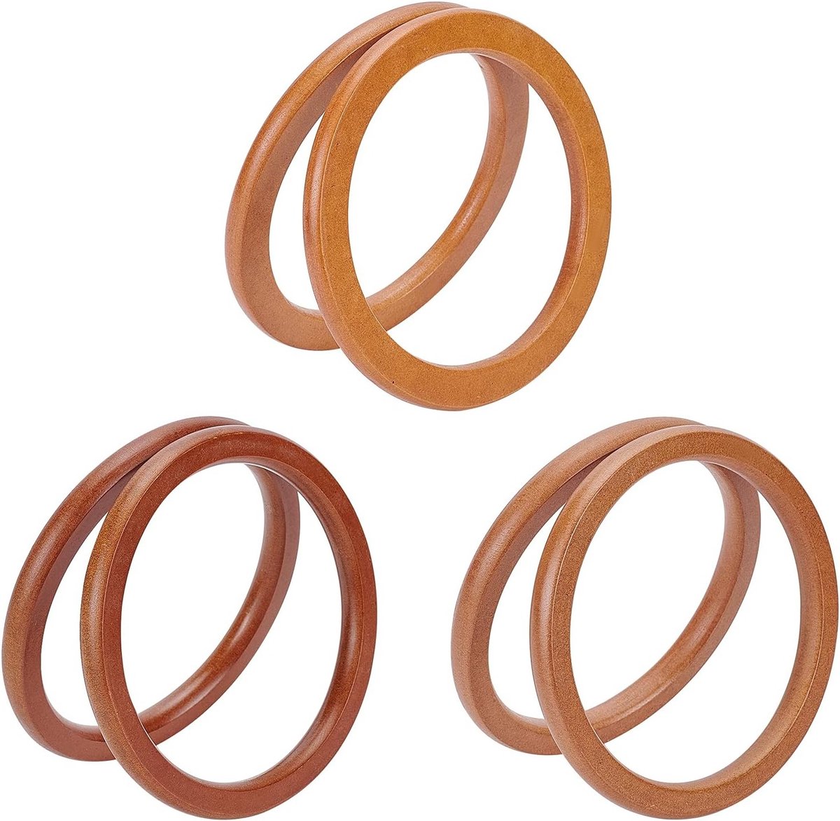 6 Stuks Houten Ronde Handvatten voor Handtassen - Vervangende Handvatten in 3 Kleuren, 13.5 cm, Perfect voor Handgemaakte Tassen