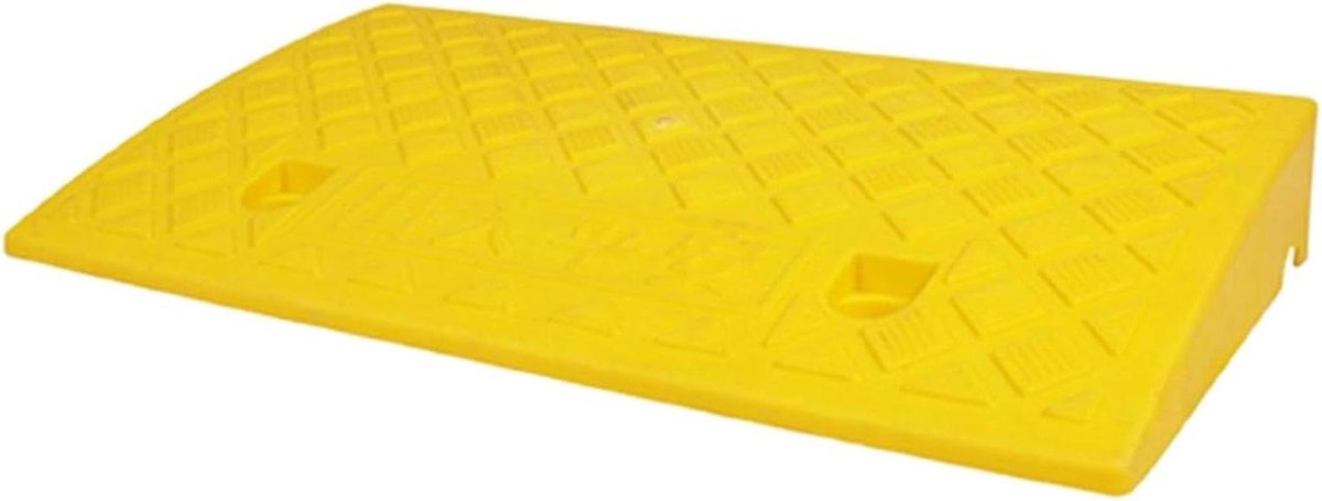 Plastic Oprijplaat - Drempelhulp Stoeprand - Overbruggen van drempels - Antislip oppervlak - 50x27x10cm - Geel