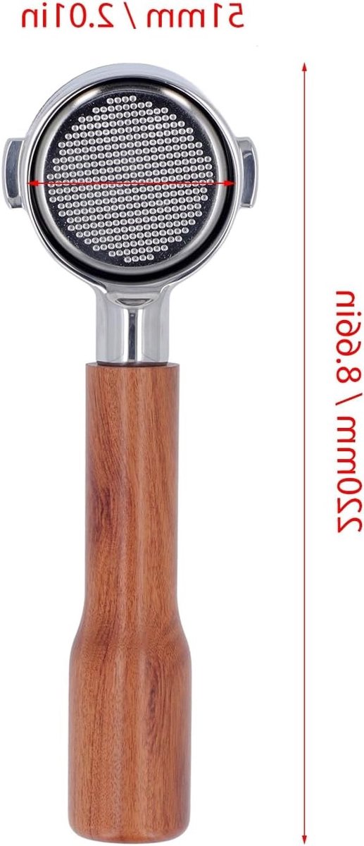 Filterhouder 51mm met 2 Oren voor Bodemloze Koffiehandleiding - RVS Koffiemaker Onderdelen voor Espresso, Koffie en Barista Accessoires