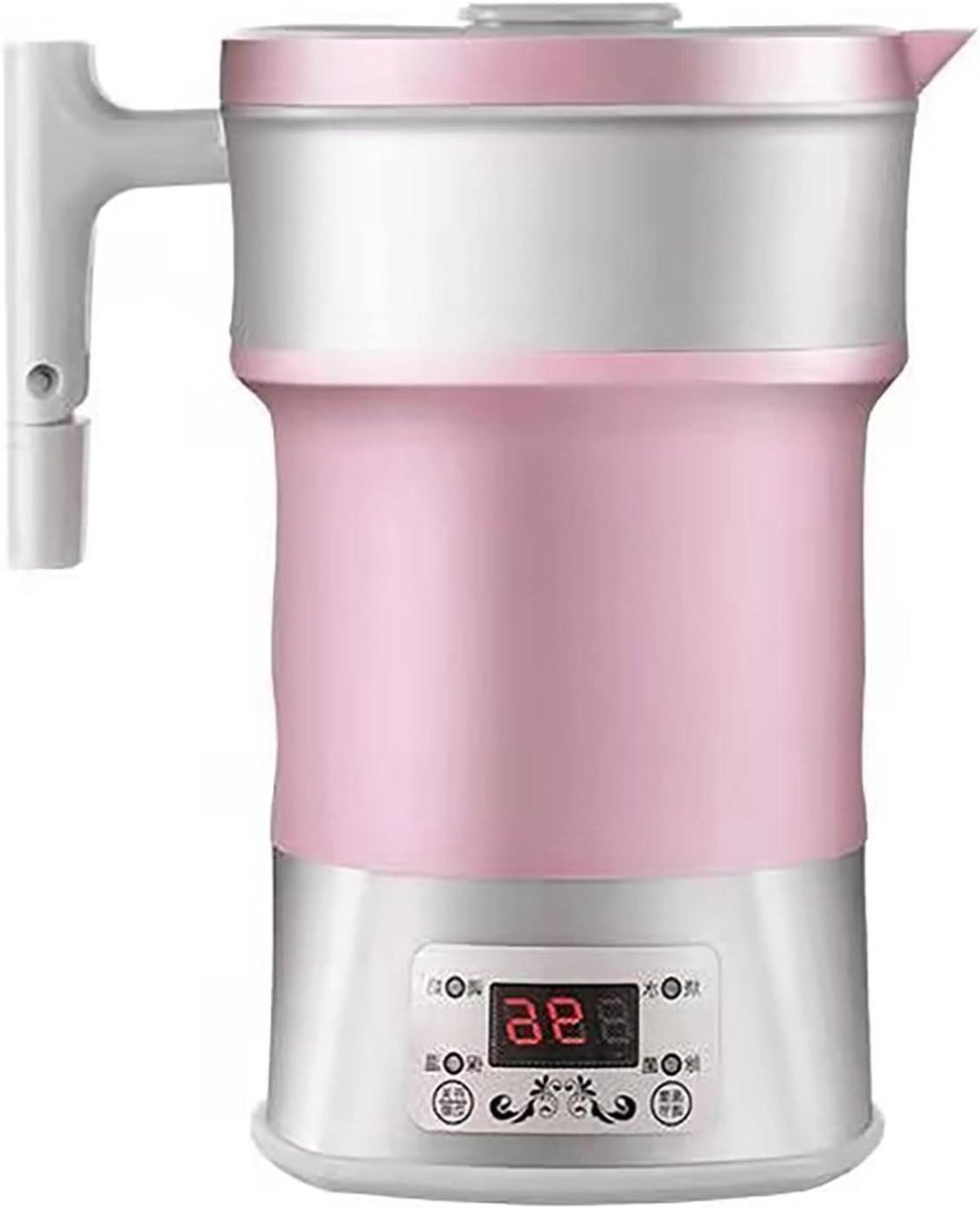 Elektrische Waterkoker - Draagbare Ketel - Reizen Kamperen - Opvouwbaar Compact - 800 Watt - Roze