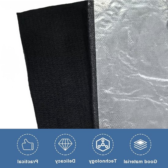 Isolatiematten voor auto en camper - 3 mm x 18 x 102 cm, vlamvertragend, geluidsisolatie en hittebescherming, 2 stuks van Merkloos — afbeelding 2