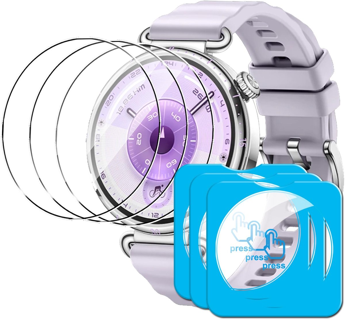 Dailygoods - 3 Stuks Screenprotector voor Huawei Watch GT 6