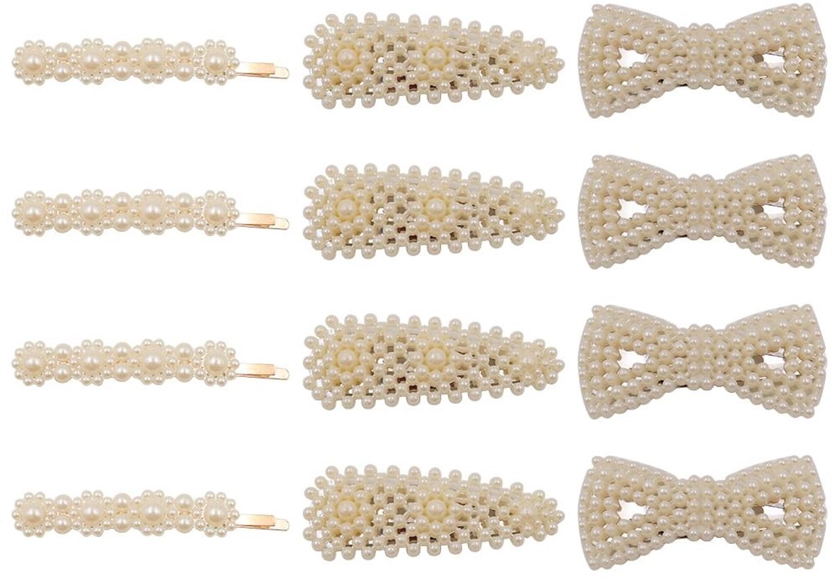 Dailygoods - Set van 12 Elegante Parel Haarspeldjes voor Dames