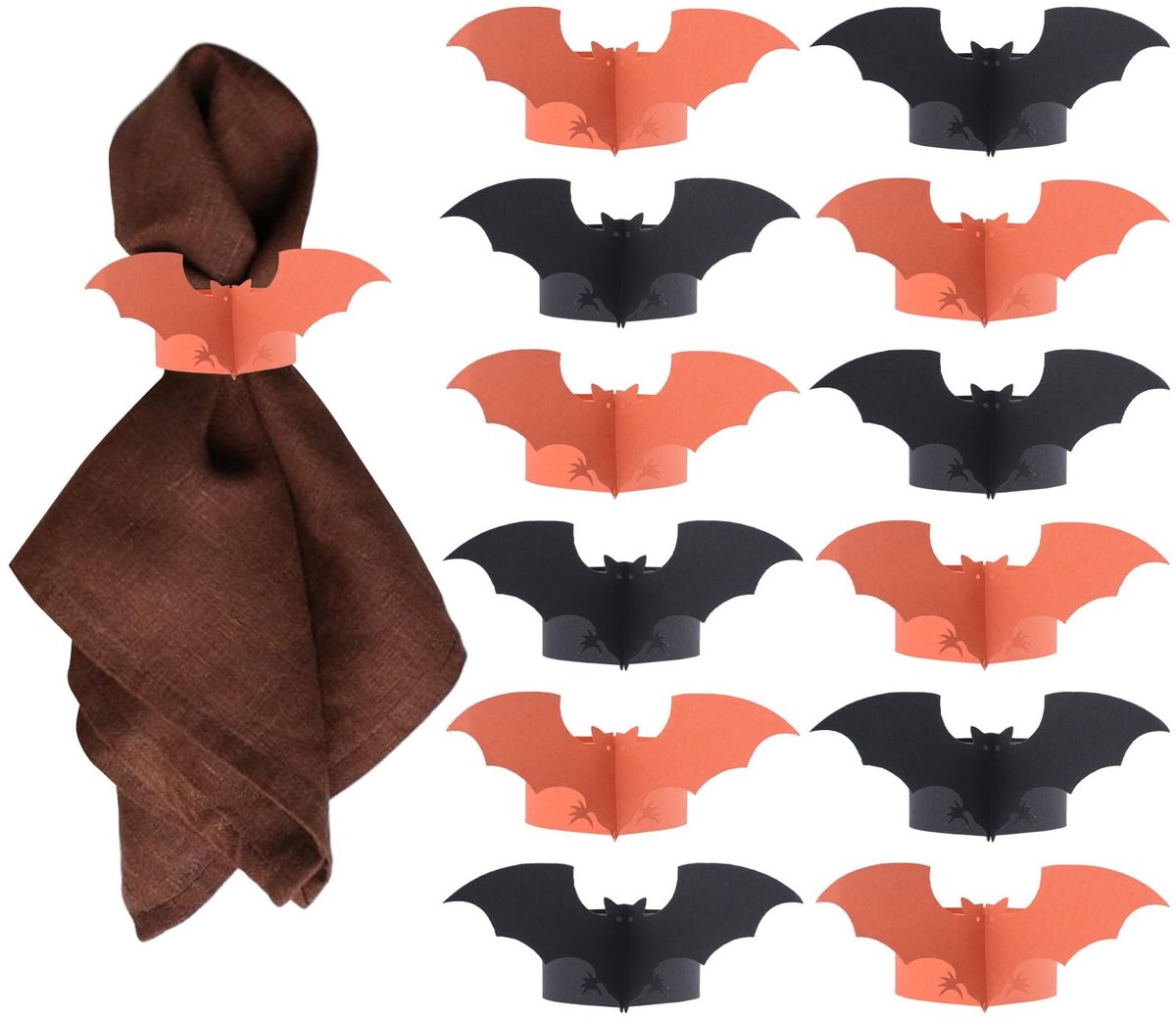 Dailygoods - Set van 50 Halloween Servet Ringen in Vleermuisvorm