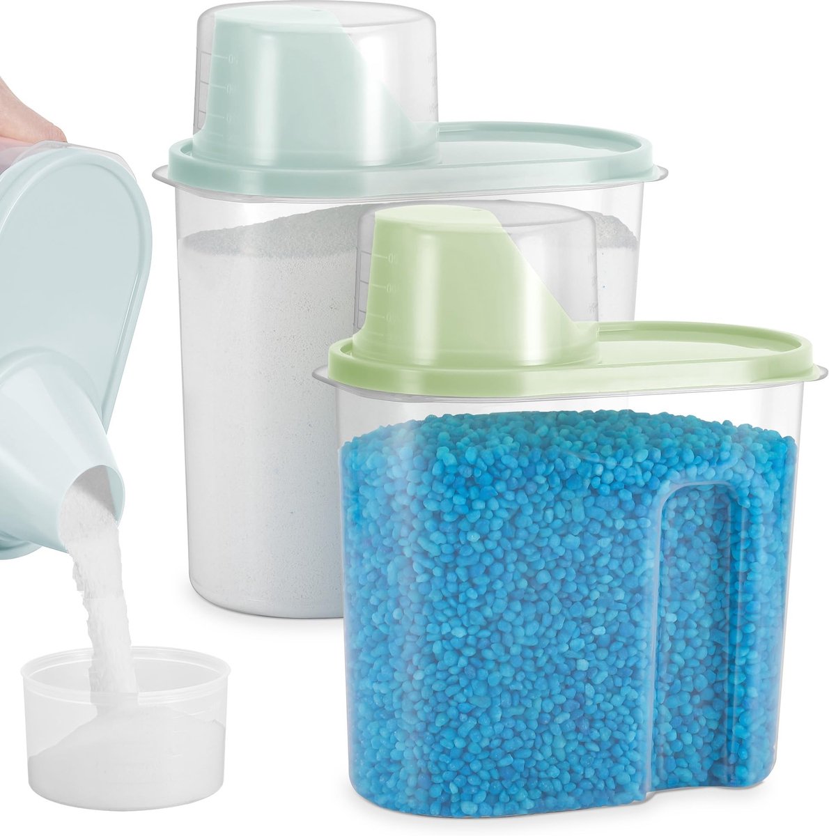 Dailygoods - 2 Stuks Wasmiddeldispenser 2L met Luchtdicht Deksel