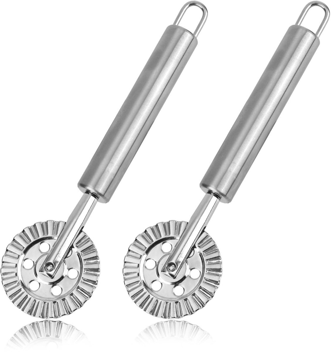 Dailygoods - Set van 2 Roestvrij Stalen Ravioli Cutter Wielen