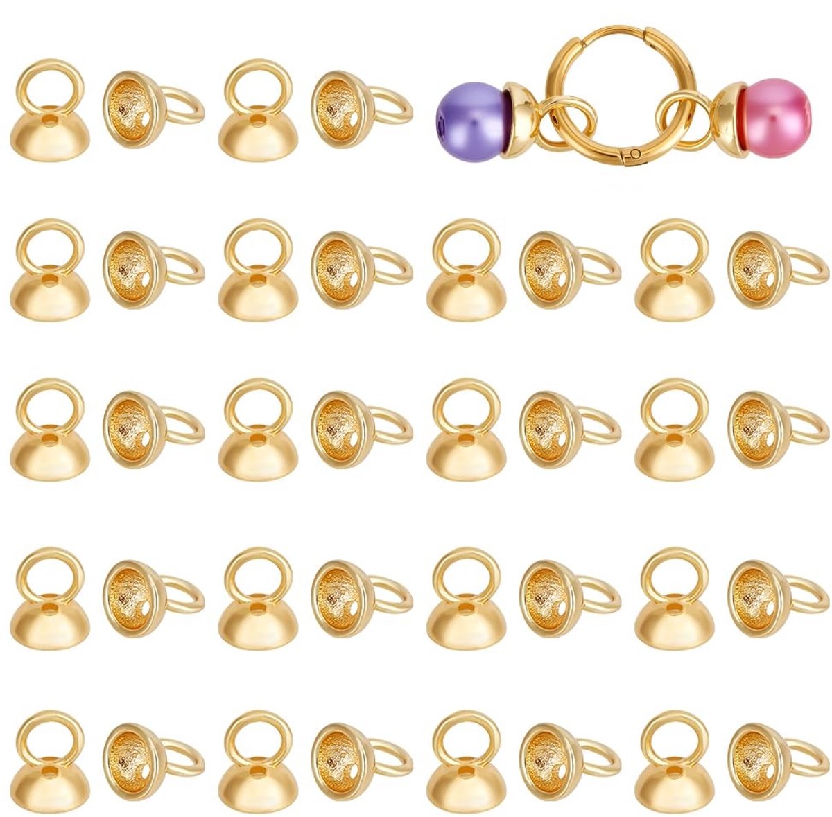 Dailygoods - Set van 40 Echte Gouden Krimpkappen voor Sieraden