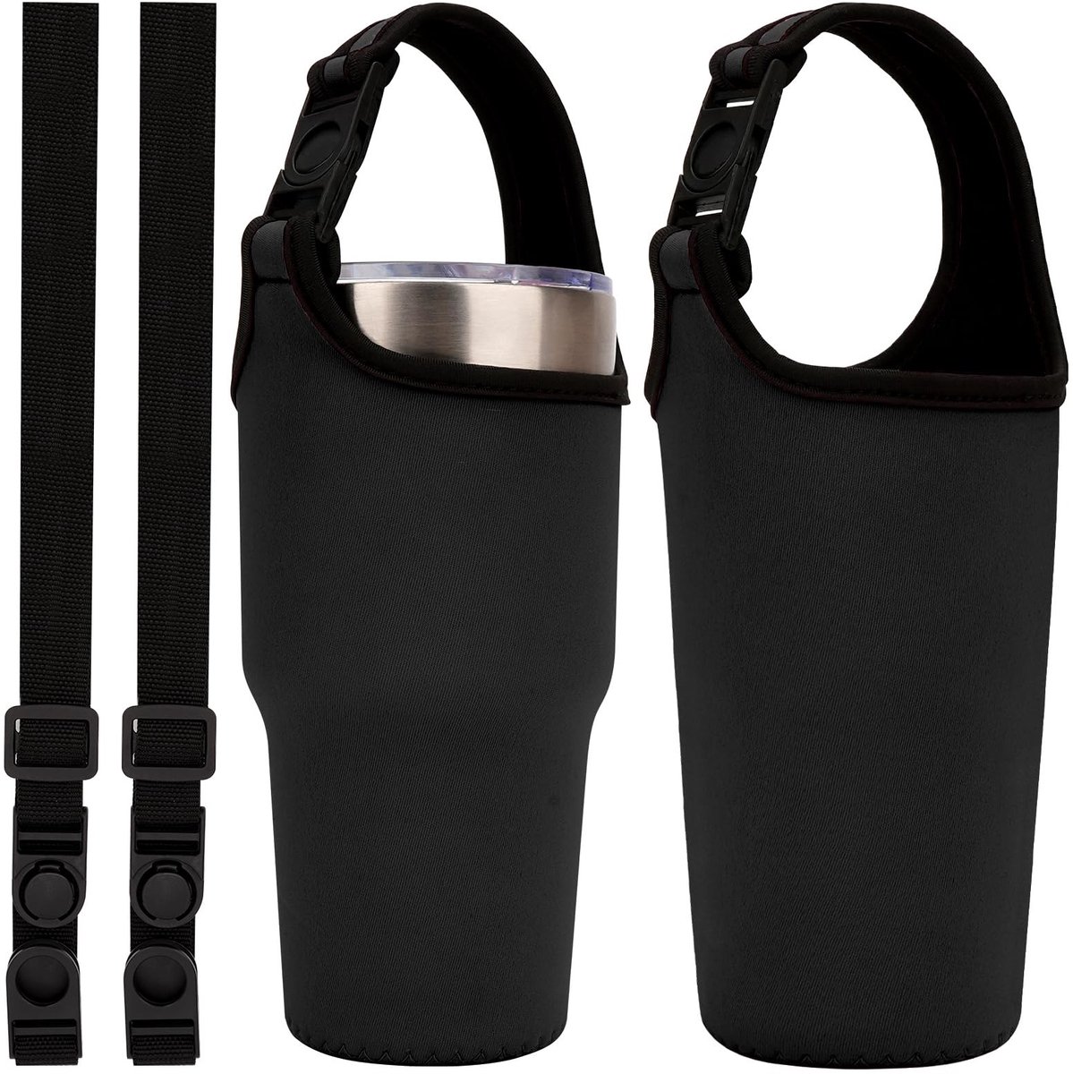 Dailygoods - 2-Pack Neopreen Drinkbekerhouders met Riem