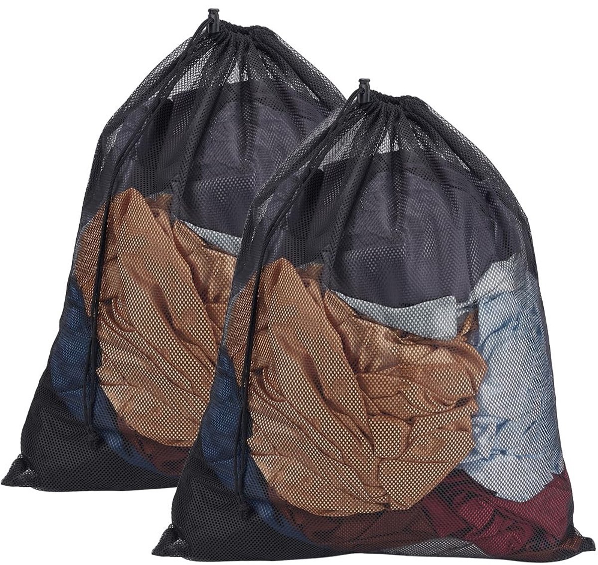 Dailygoods - 2 Stuks Herbruikbare Mesh Waszakken met Trekkoord
