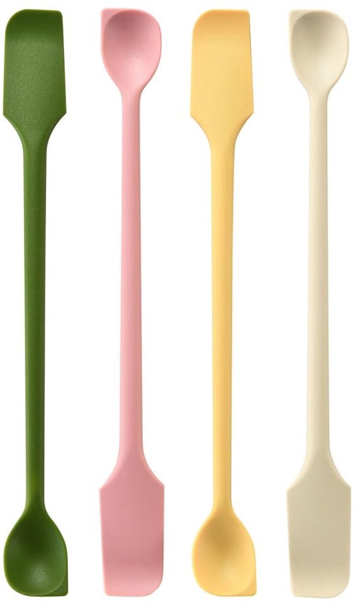 Dailygoods - Set van 4 Mini Siliconen Spatels met Dubbele Uiteinden