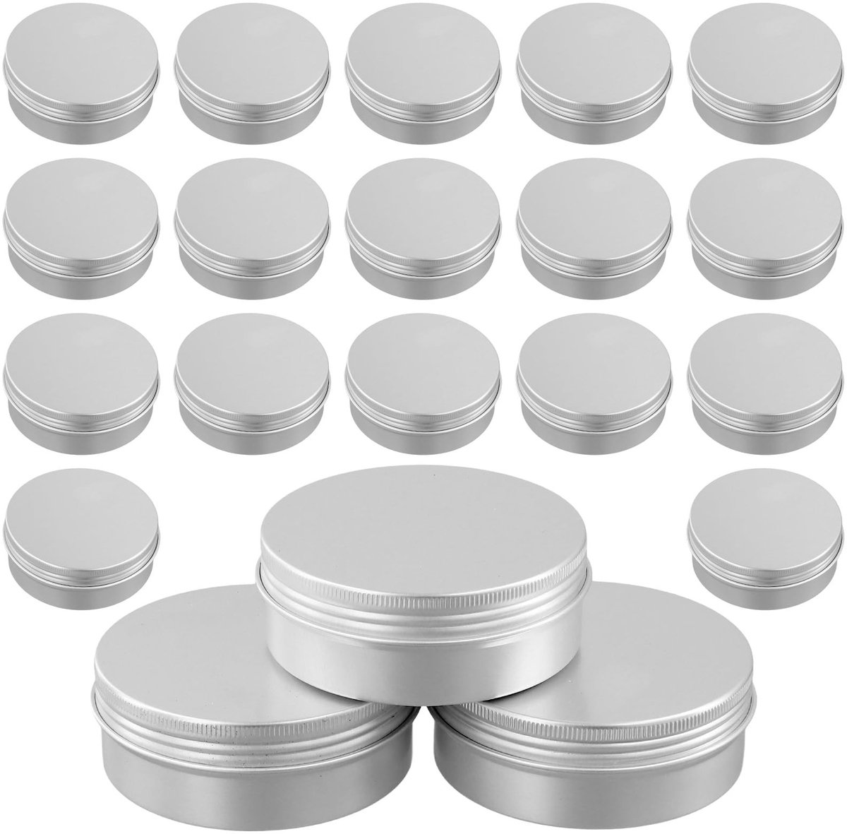 Dailygoods - Set van 20 Lege Aluminium Blikken met Schroefdeksels