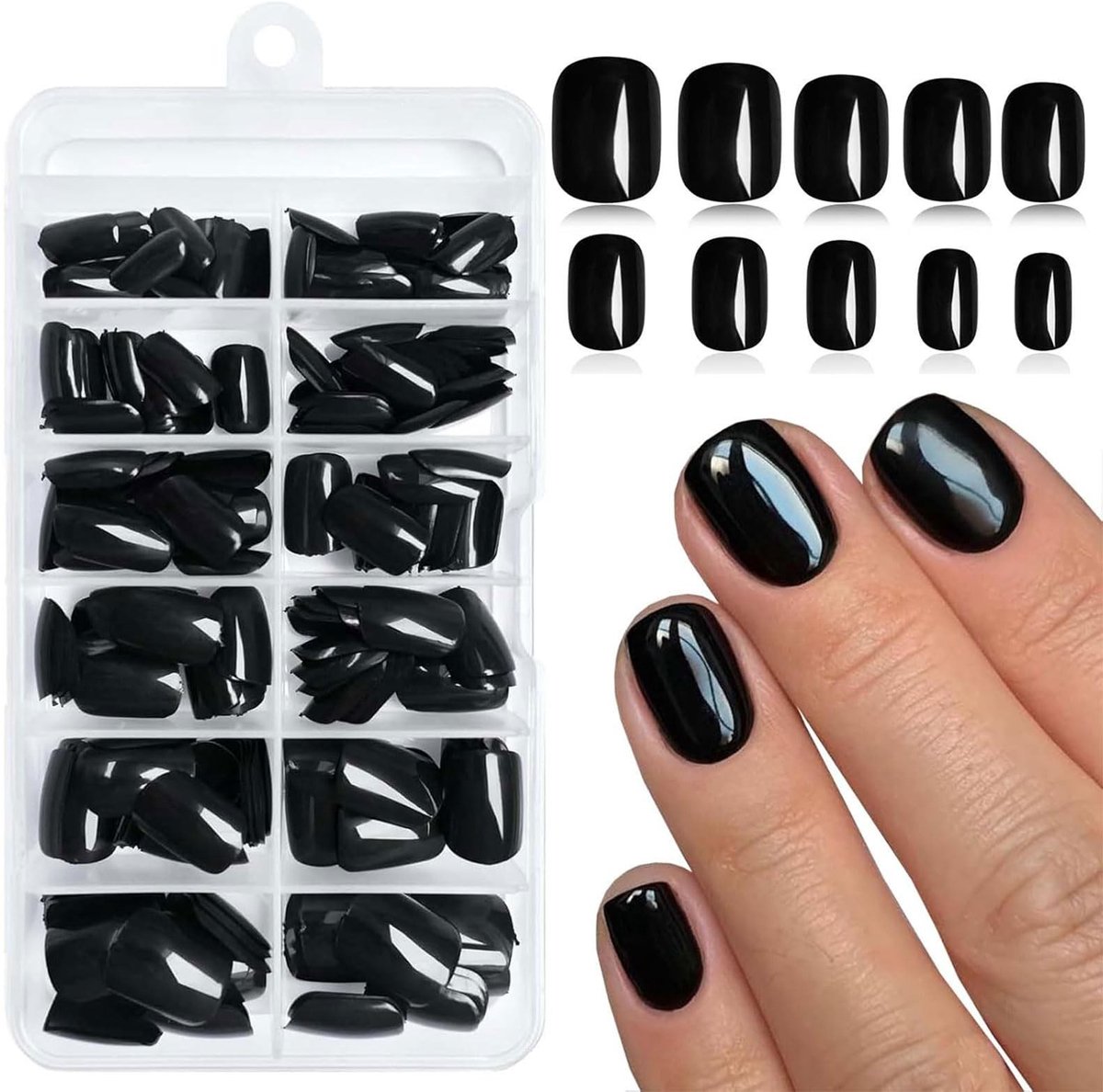 Dailygoods - Set van 240 Korte Kunstnagels voor Beginners