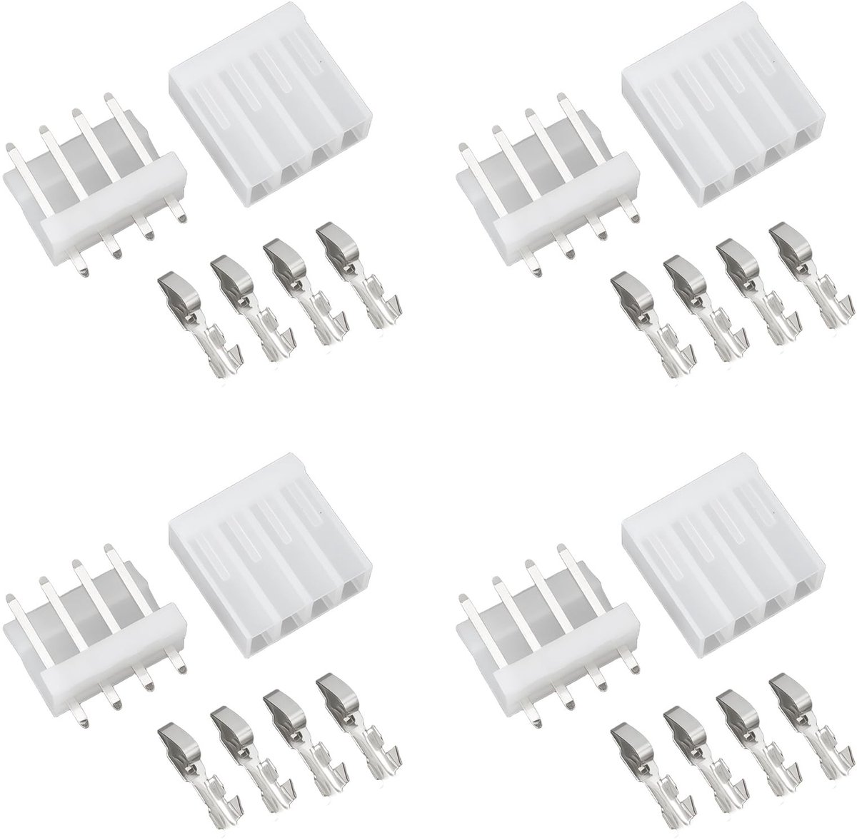 Dailygoods - 20 Sets 4Pin PCB Header Connector Mannelijk en Vrouwelijk