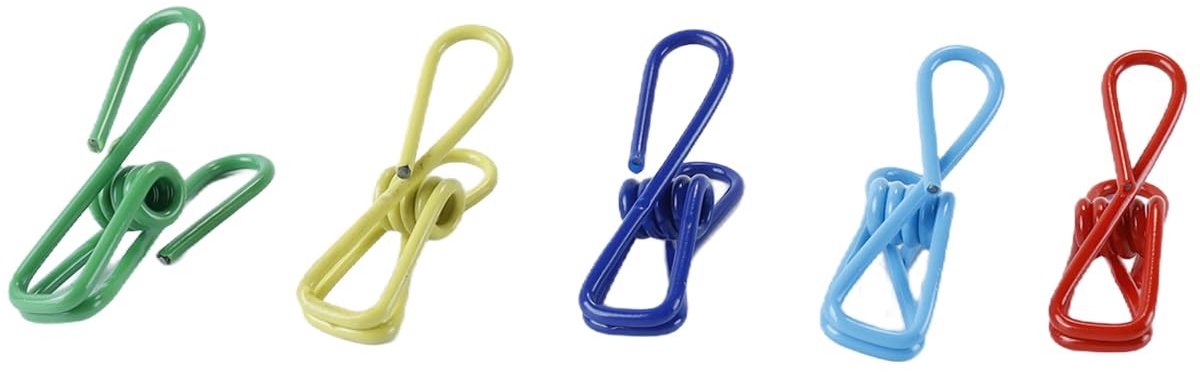 Dailygoods - 50 Stuks Stalen en PVC Gecoate Voedselklemmen voor Snacks