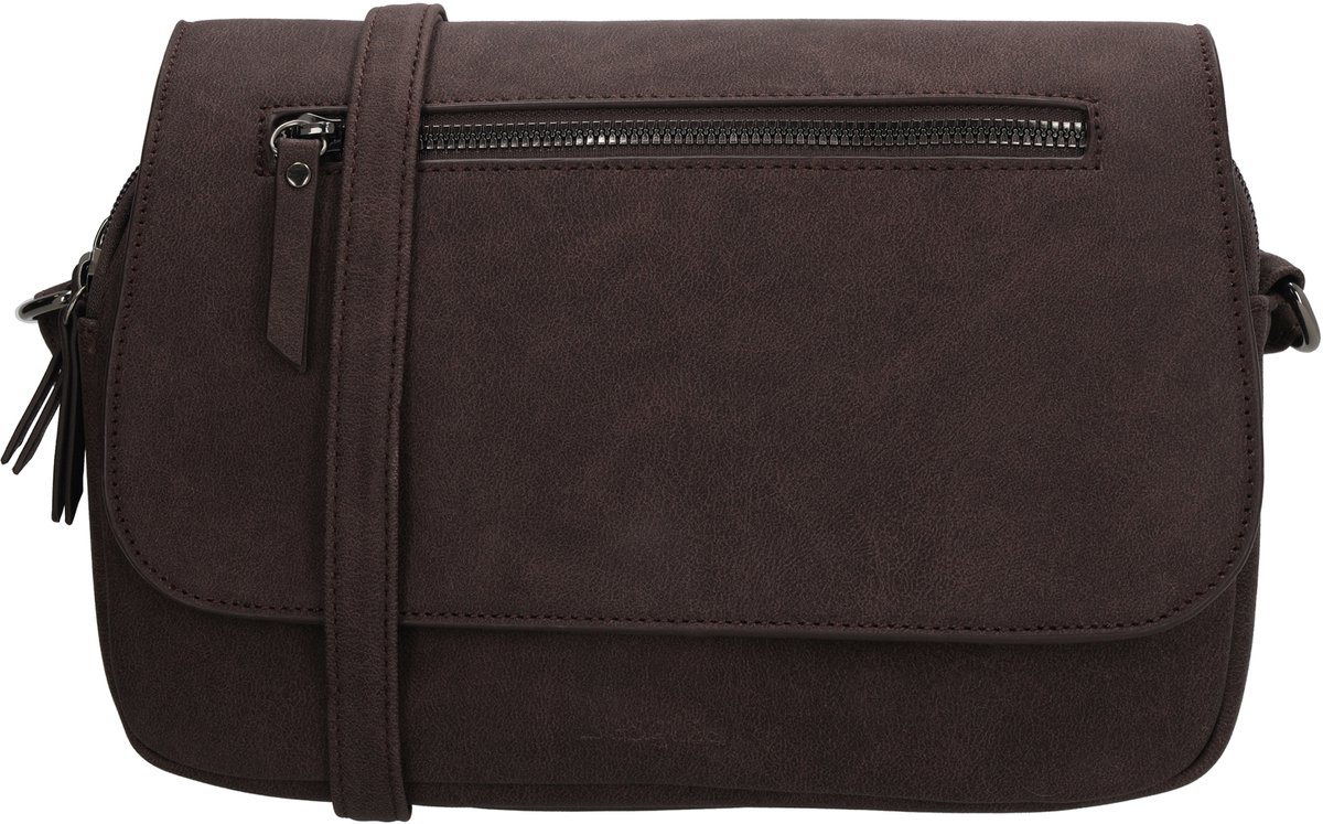 Beagles Cambrils Schoudertas - Crossbody - Dames - Tas - Overslag - Ritssluiting - Donkerbruin
