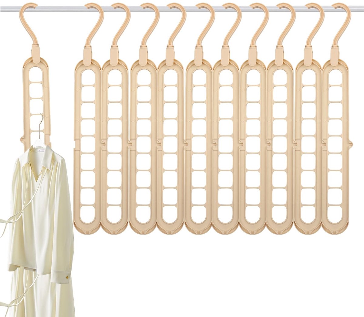 Dailygoods - Set van 10 Draaibare Kleerhangers voor Kledingorganisatie