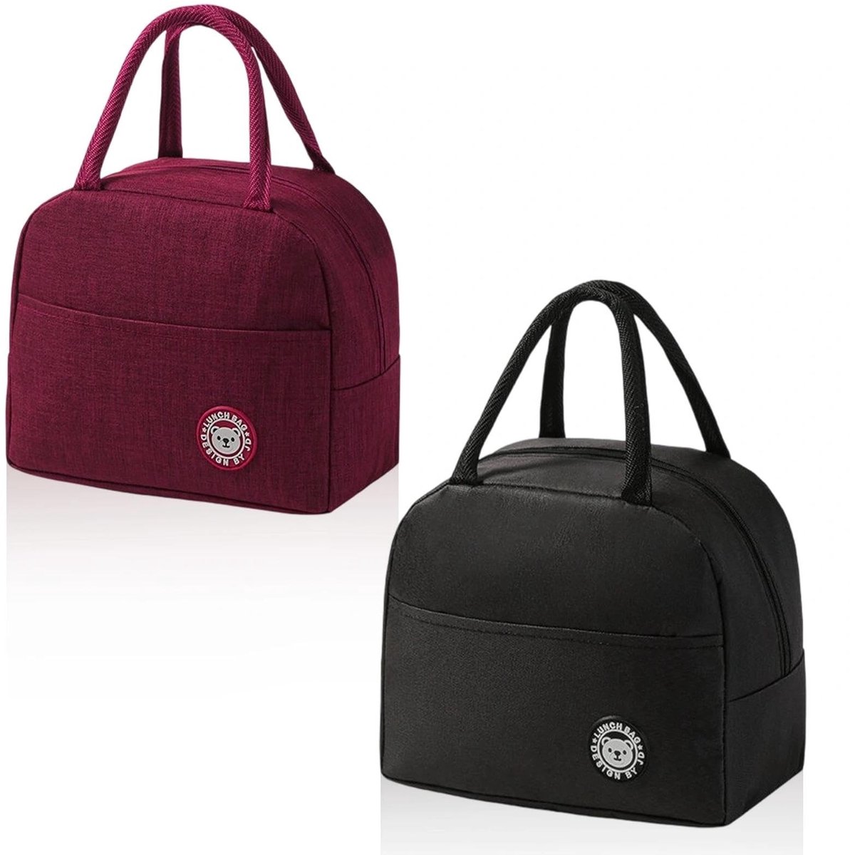 Dailygoods - Mini Koeltas Set van 2 met Zijzakken voor Maaltijdvervoer