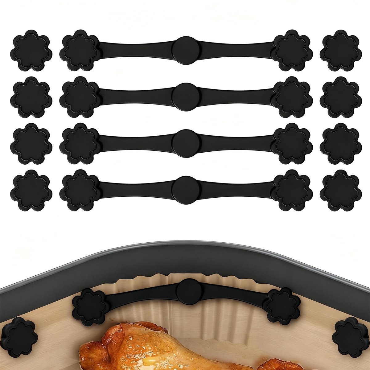 Dailygoods - Magnetische Clips voor Air Fryer Bakpapier (12 Stuks)