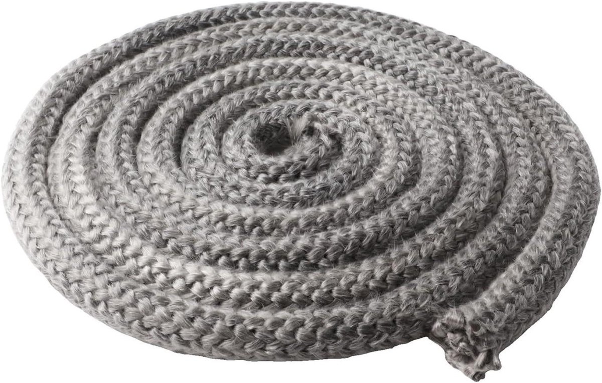 Glasvezel Touw - Kachelpakking Touw - Oven Afdichting - Hoge Temperatuur Bestendig - 2.5 Meter - Zwart