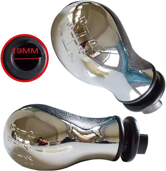 Versnellingspook Knop - Schakelhendel Handbal - Auto Interieur - 5 Snelheden Design - Universele Pasvorm - Chroom — afbeelding 3