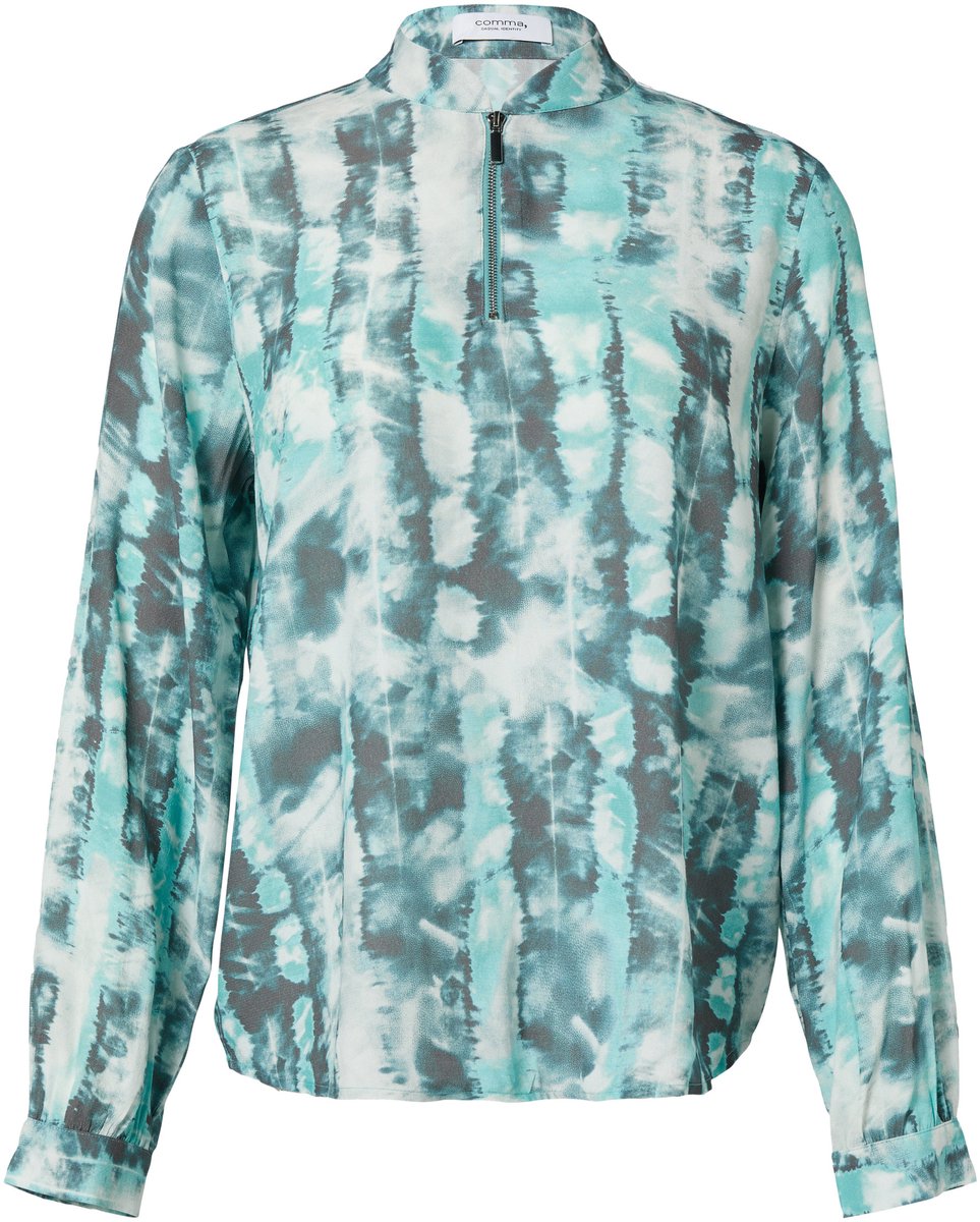 comma - female - Satijnen blouse met rits
