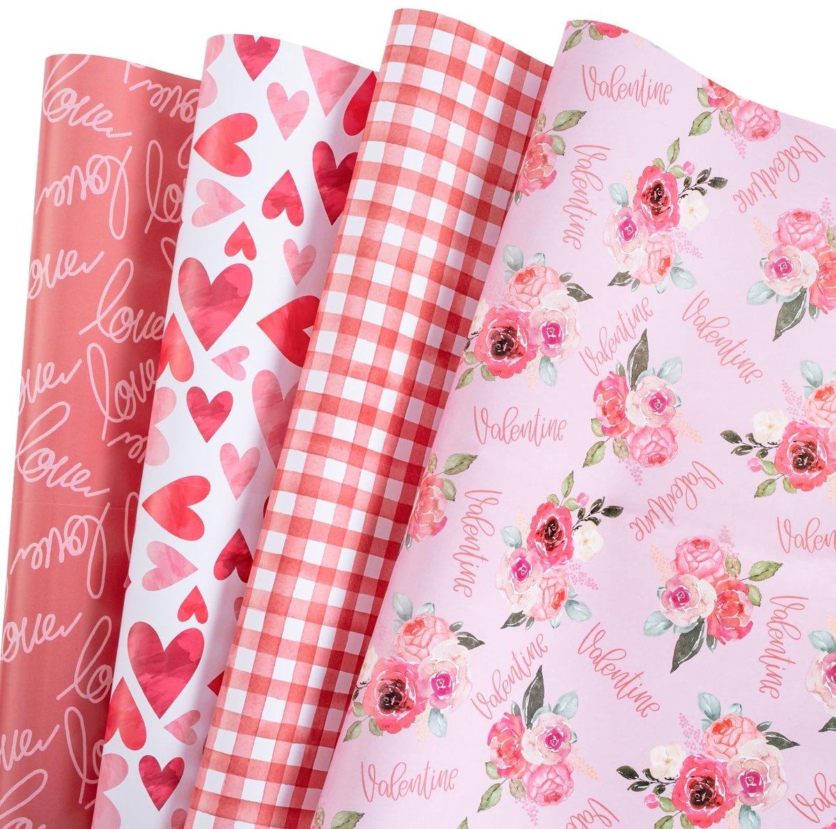 Dailygoods - Moederdag Inpakpapier Set met 12 Vellen en Cadeaulabels