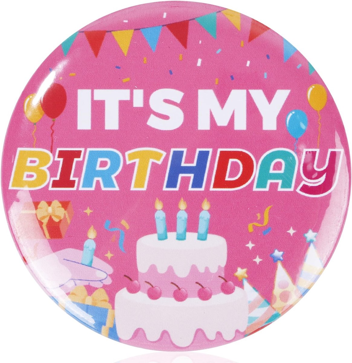 Dailygoods - Gelukkige Verjaardag Badge Speld 5,8 cm