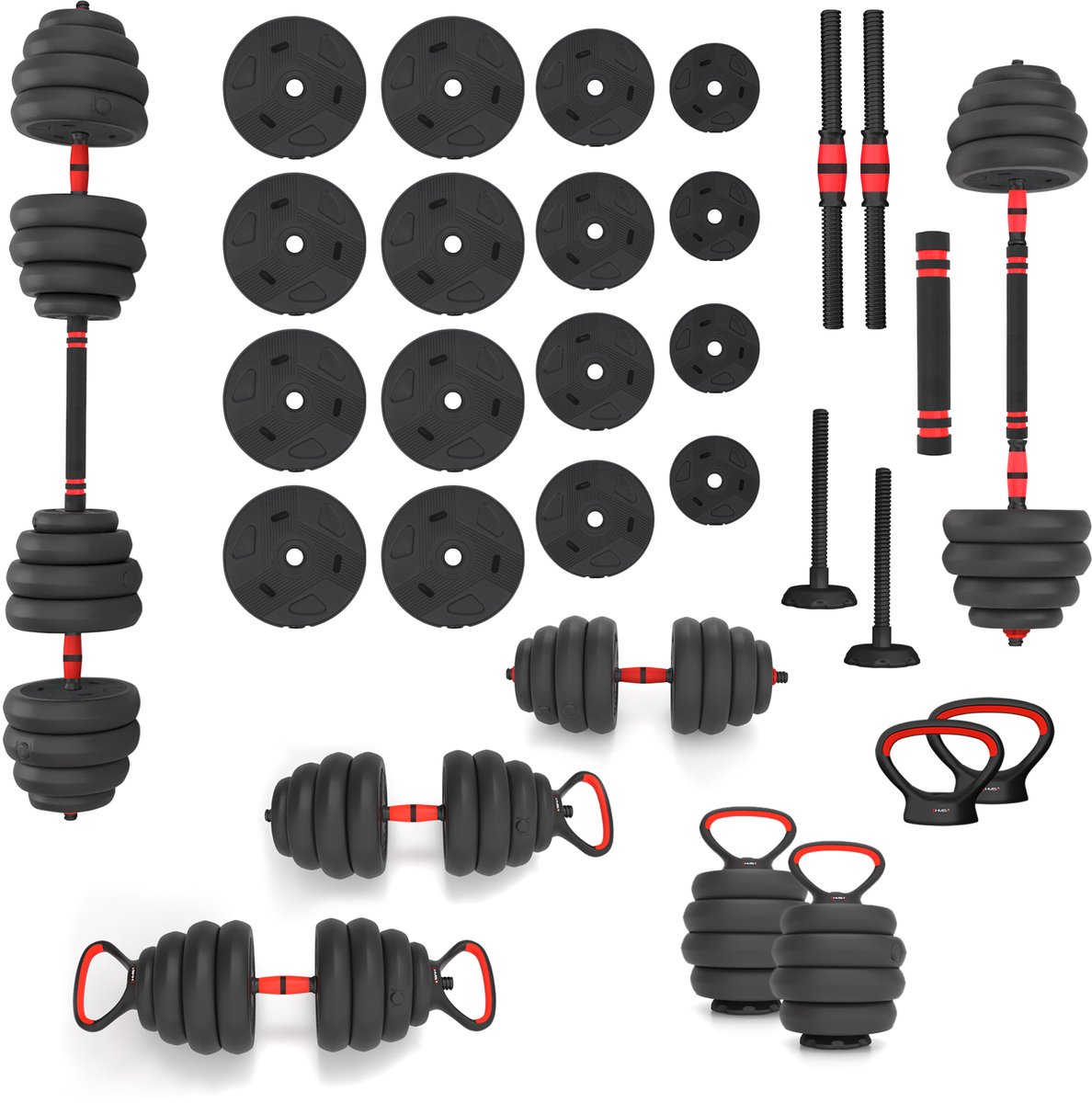HMS Fitness 6-in-1 Krachttraining Set - 40 kg