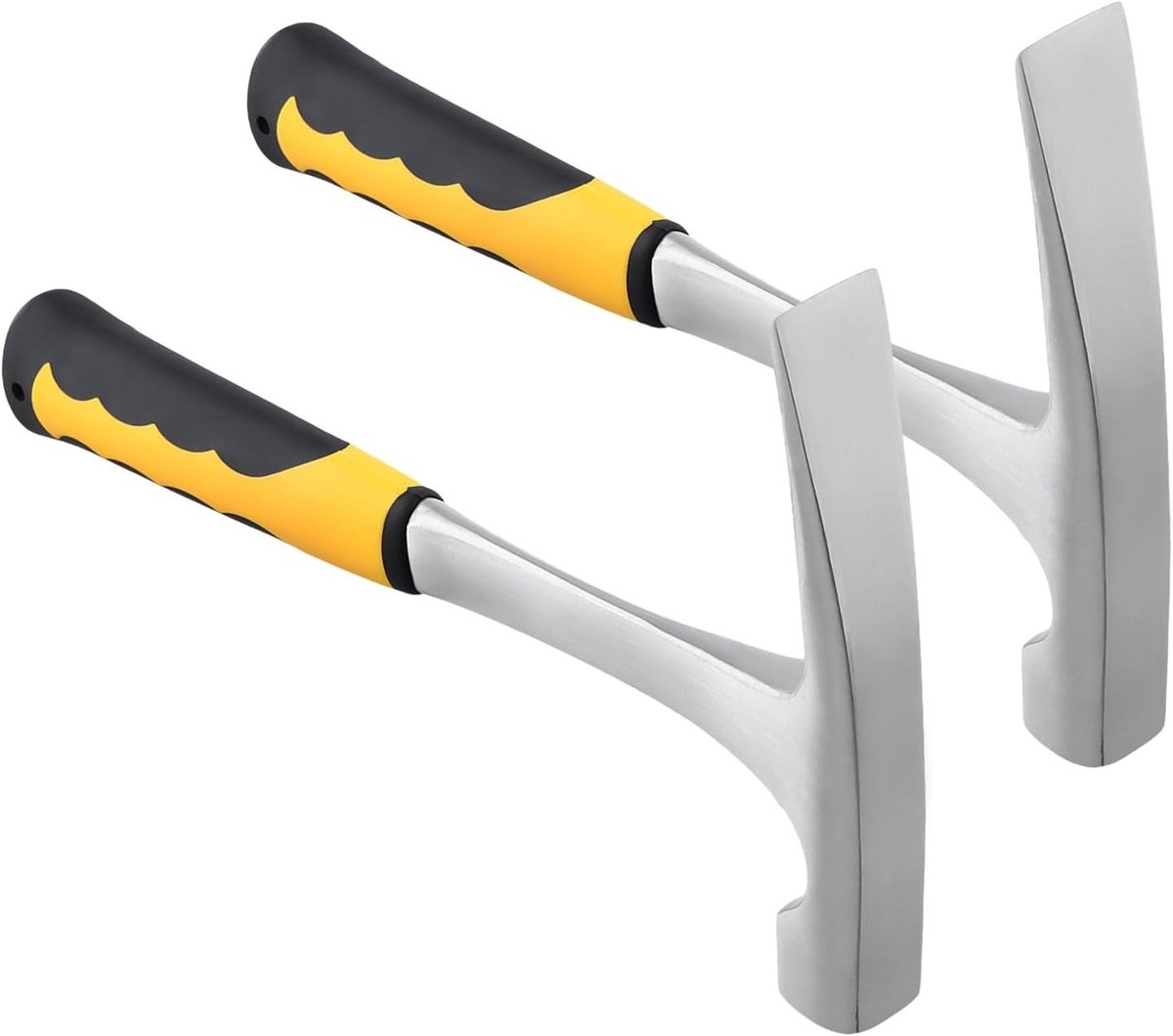 Set van 2 Geologische Hamers met Platte Kop - 30cm, Schokabsorberende Grip voor Mijnbouw en Prospectie