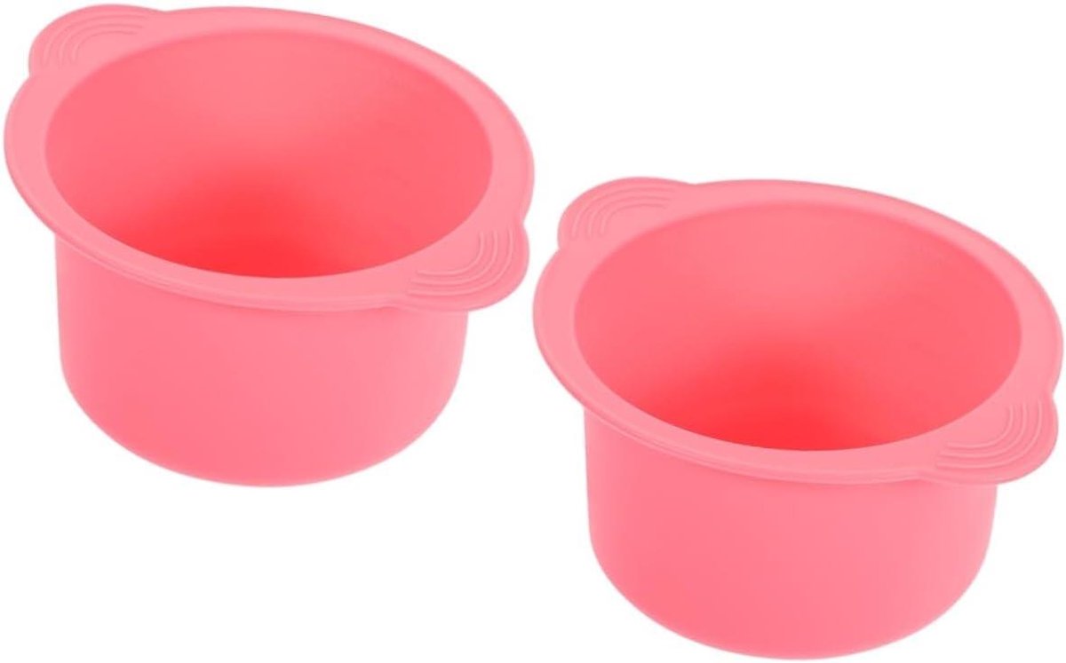 Waxkom Set - Hittebestendige Kom - Ontharen Thuis - Hoge Temperatuur Bestendig - 2 Stuks 400ml - Roze